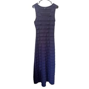 Max Edition Womens Purple Sleeveless Tiered‎ Eyelet Maxi Dress Size L